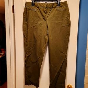 Talbots Perfect Crop Pants- OLIVE COLOR Size 14